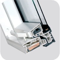 Aluminium-plastic structure windows with multi-chamber PVC profiles