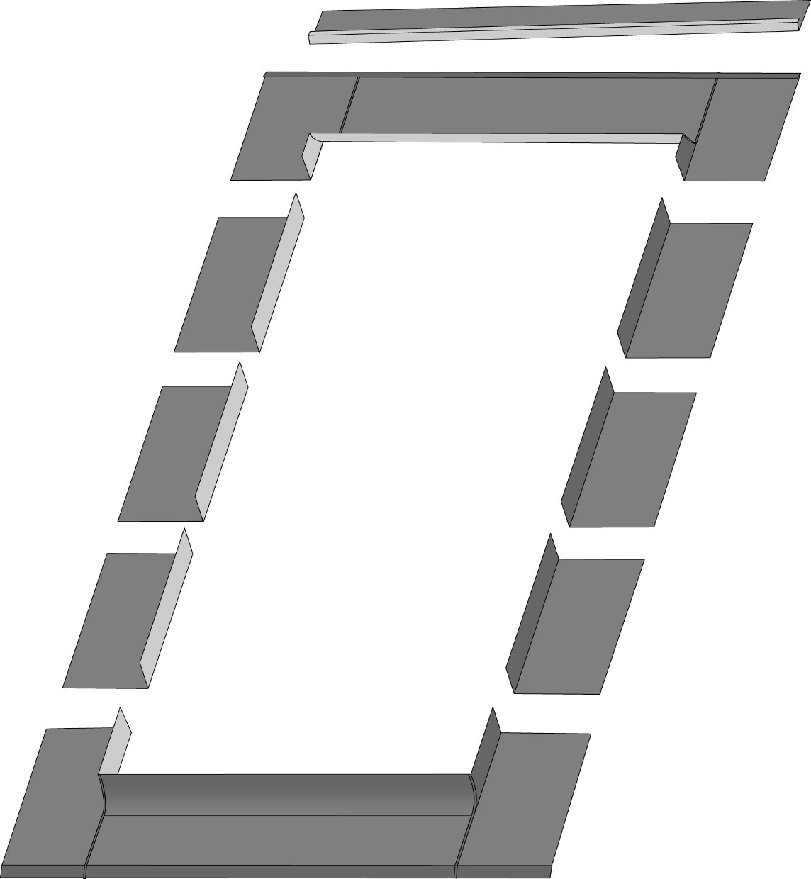 ELW flashing lets the roof access window to be used with flat roofing materials like shingles and plain-tile, double-lap roofing, slates, or tar boards.