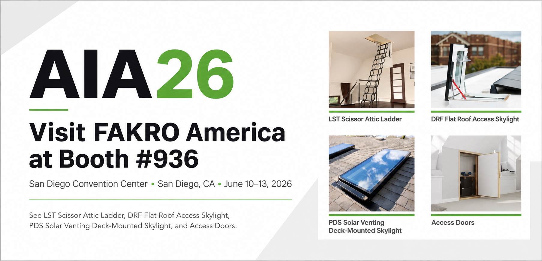 FAKRO America at AIA26 — Visit Booth #936 in San Diego